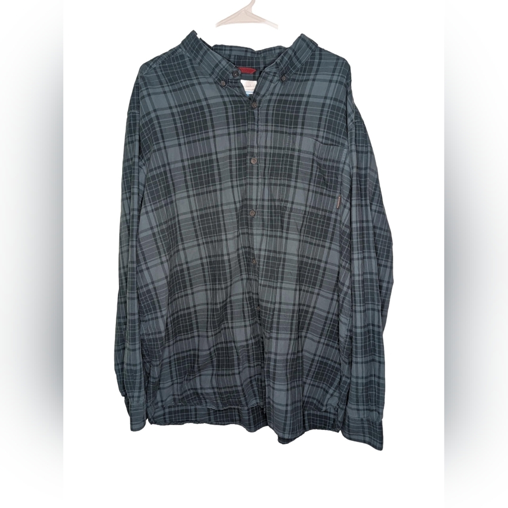 Columbia Men's Casual Button Down Shirt - Gray Plaid